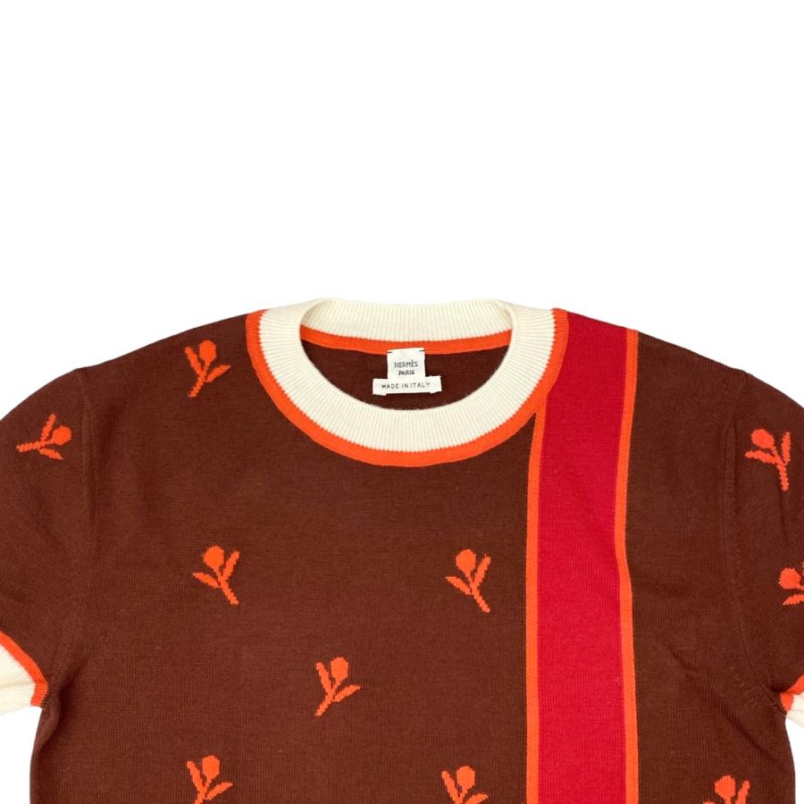 HERMES（エルメス） 半袖セーター エトリエ刺繍 ショートスリーブ