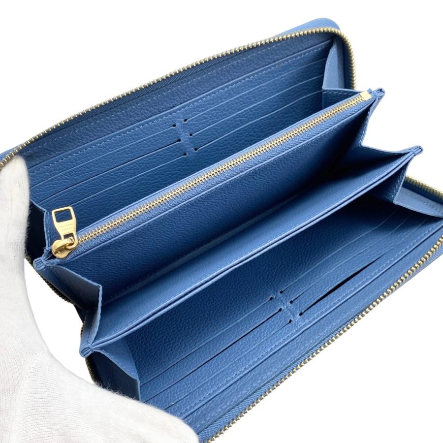 LOUIS VUITTON(ルイヴィトン) 長財布 モノグラム・アンプラント ジッピー・ウォレット M63925 ブルージーン クレーム レザー、牛革 LOUIS VUITTON（ルイ・ヴィトン） 長財布 ジッピーウォレット M63925