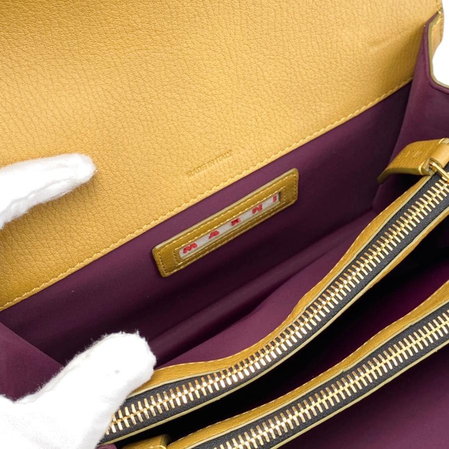 ＊【Marni】本革 ショルダーバッグ ゴールド金具 レッド ブラウン MARNI（マルニ） ショルダーバッグ TROPICALIA トロピカリア マイクロ