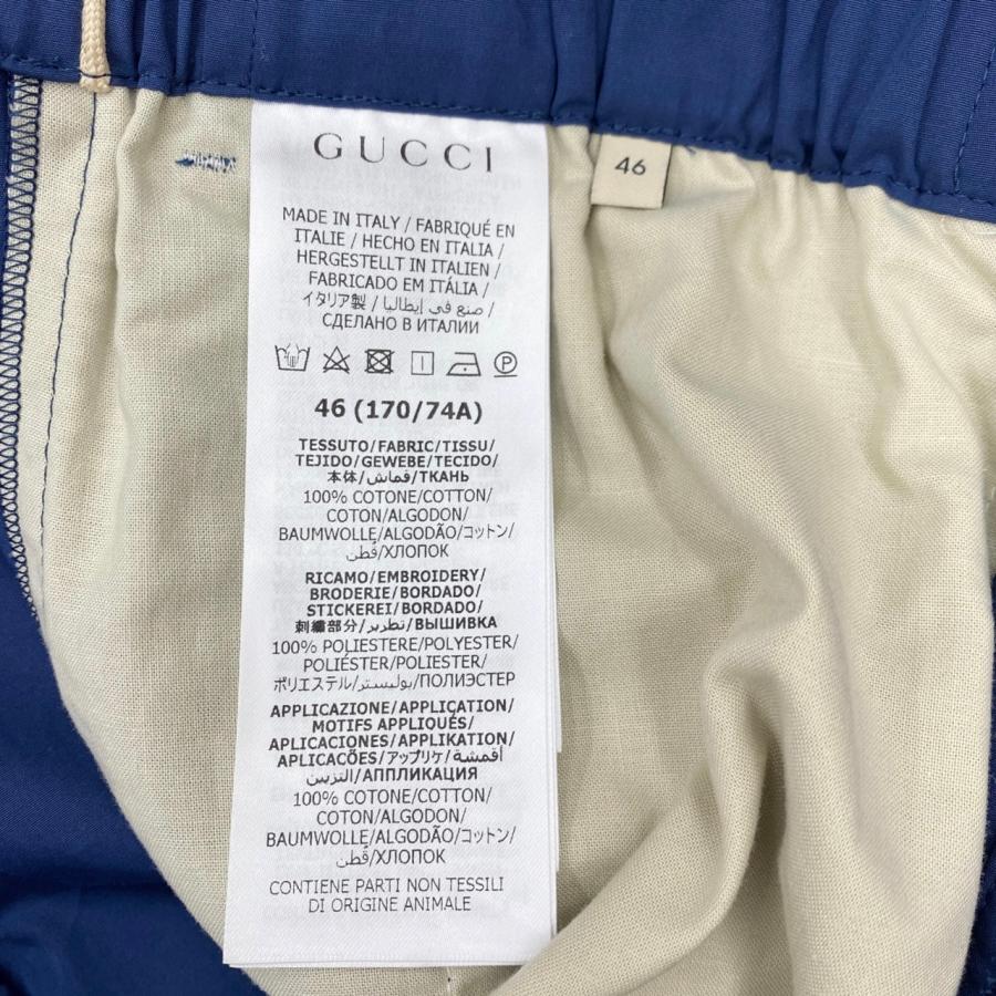 ［DESEAR 様］GUCCI サイドラインギャバジンパンツ メンズ46 GUCCI（グッチ） パンツ GGロゴ刺繍 ラインスラックス 703085 46サイズ