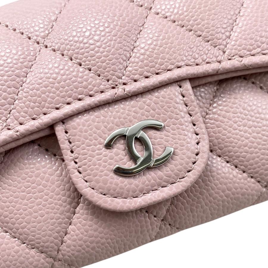 Chanel（シャネル）AP0214ピンクキャビアシャンパンゴールド CHANEL シャネル カードケース クラシックフラップ AP0214