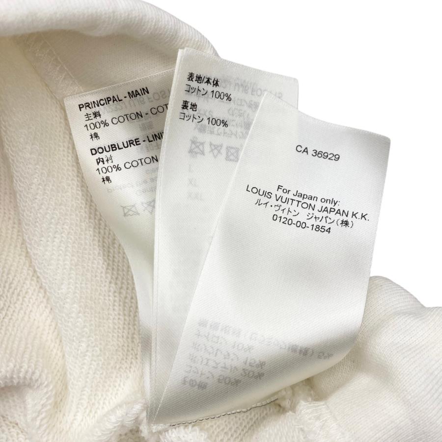 ルイヴィトン×草間彌生 パーカー フェイスパッチ クロップド丈 フーディー RW232J UJ6 FOST15 Lサイズ ワッペン コットン ホワイト LV×YK LOUIS VUITTONの画像