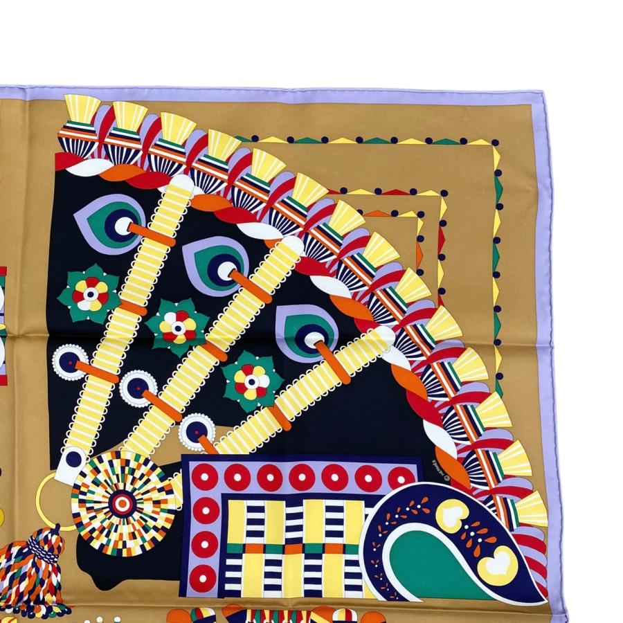 HERMES エルメス カレ90 パリの紋章 シルク100% マルチカラー 美品