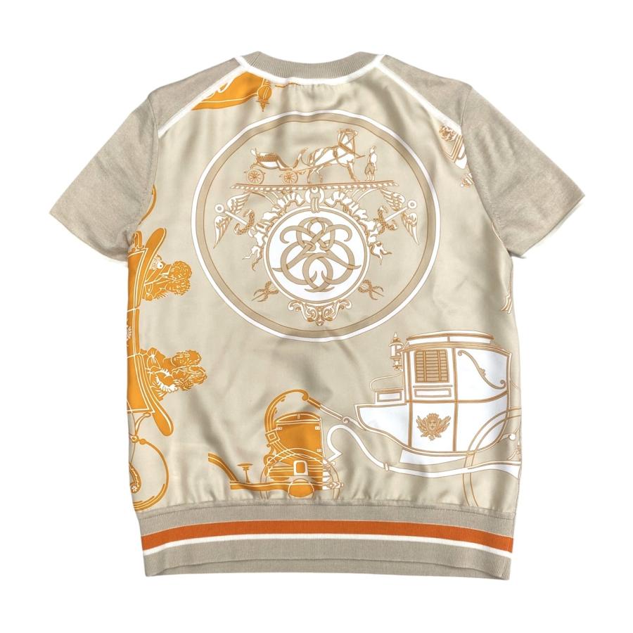 HERMES（エルメス） 半袖Tシャツ ツイルレーヌ 切り替え 3E2800D7 36