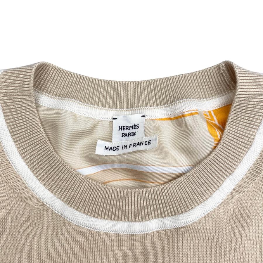 HERMES（エルメス） 半袖Tシャツ ツイルレーヌ 切り替え 3E2800D7 36
