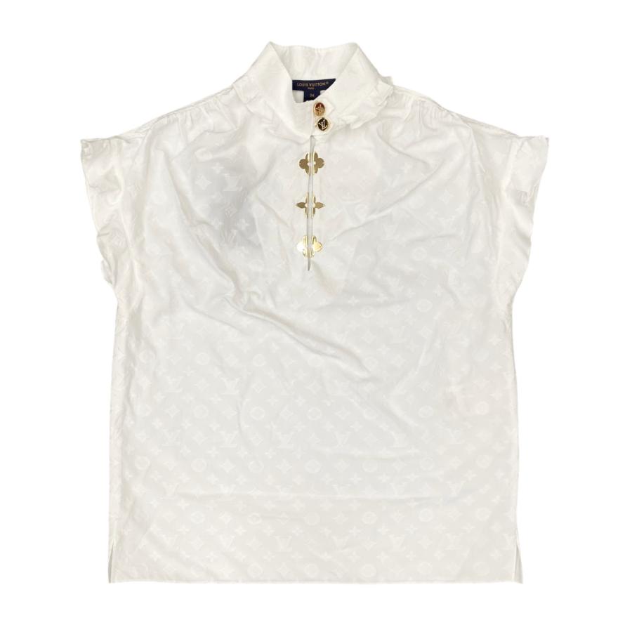 ルイヴィトン  コットン ブラウス 34 レディース RW192W ノースリーブ LOUIS VUITTON ルイヴィトン シャツ ノースリーブ フリル