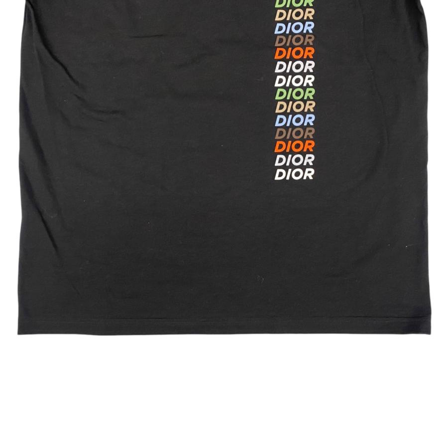 Christian Dior ロゴプリント 半袖Tシャツ ロゴ刺繍 ブラック DIOR (ディオール) シグネチャーロゴ刺繍半袖Tシャツ カットソー