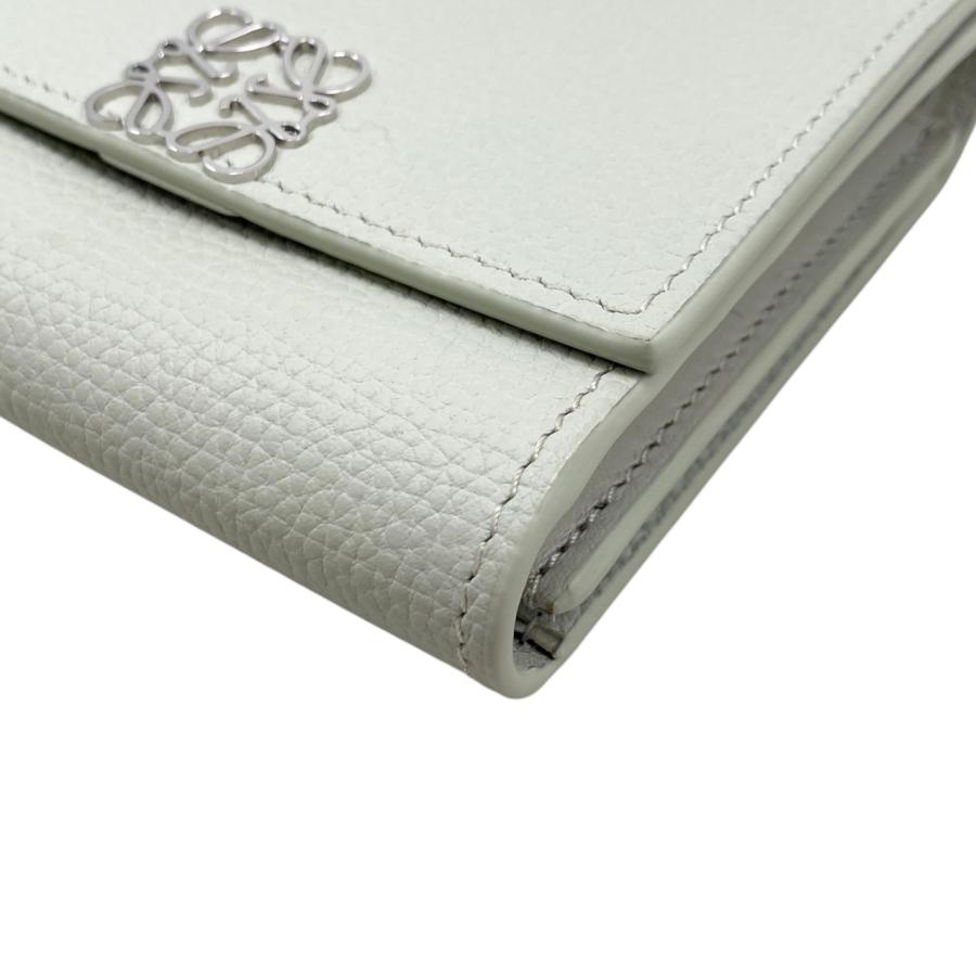 LOEWE アナグラム コンパクト フラップ ウォレット 二つ折り財布 レザー ロエベ/2つ折り財布/アナグラム コンパクト フラップウォレット/サンド