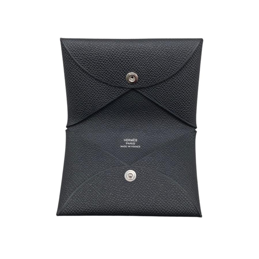 HERMES　エルメス　カルヴィ　W刻 エルメス 名刺入れ カルヴィ ブラック W刻印 ブラック メンズ
