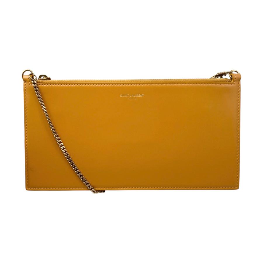 SAINT LAURENT サンローラン ショルダーバッグ チェーン ロゴ オレンジ