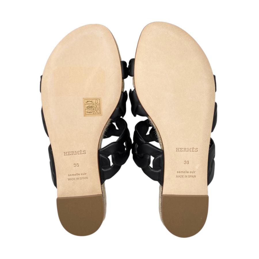 HERMES エルメス サンダル グウェン エスパドリーユ レザー 37 HERMES エルメス サンダル グウェン エスパドリーユ レザー 37