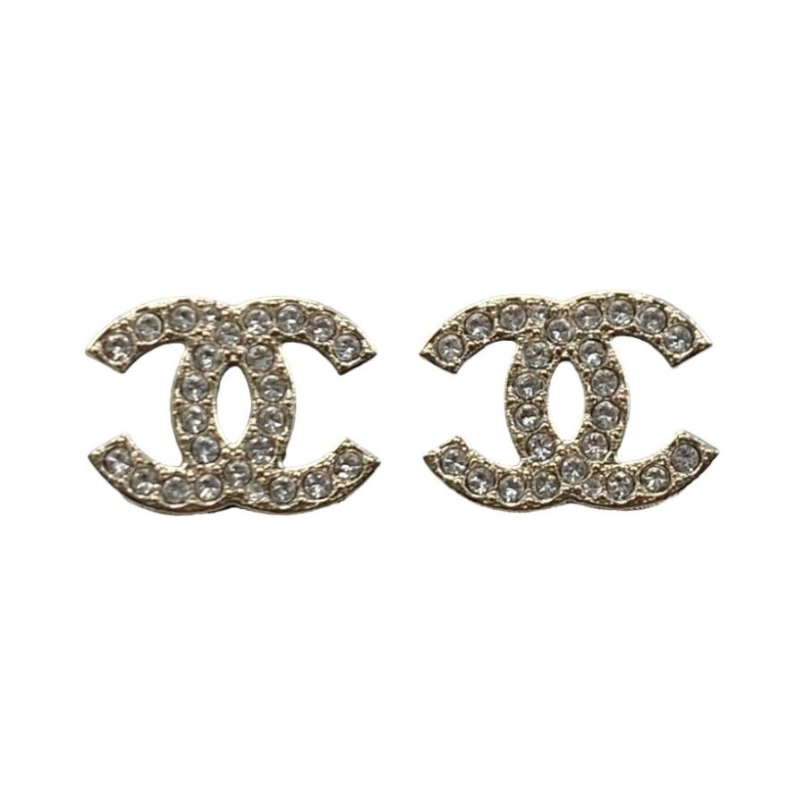 CHANEL シャネル ピアス ココマーク ラインストーン ゴールド CHANEL シャネル ピアス ココマーク ラインストーン ゴールド