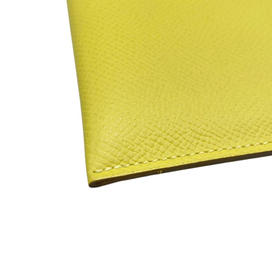HERMES エルメス パスポートケース タルマックPM X刻印 イエロー