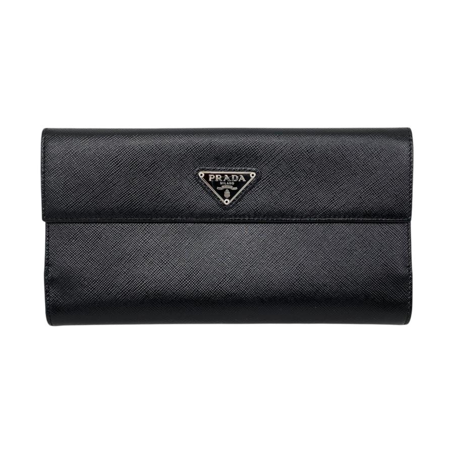 ✨未使用級✨ PRADA 長財布 二つ折り財布 サフィアーノ ブラック 三角ロゴ PRADA（プラダ） 2つ折り長財布 サフィアーノ 1M1133 レザー