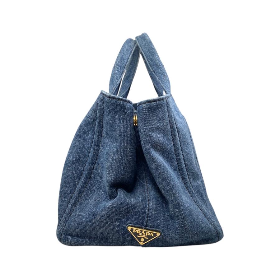 PRADA（プラダ） トートバッグ カナパ 1BG642 キャンバス ロゴ デニム
