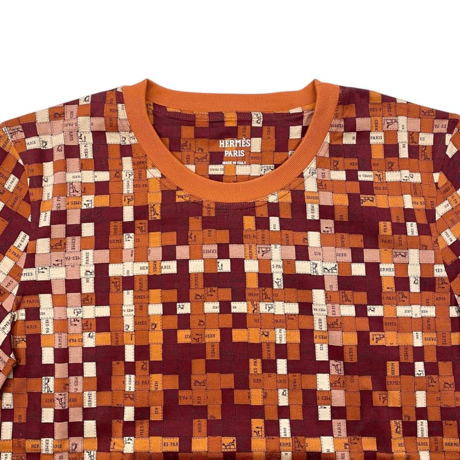 HERMES 半袖Tシャツ MAP柄 HERMES エルメス 半袖Tシャツ ボルデュックチェック マイクロ