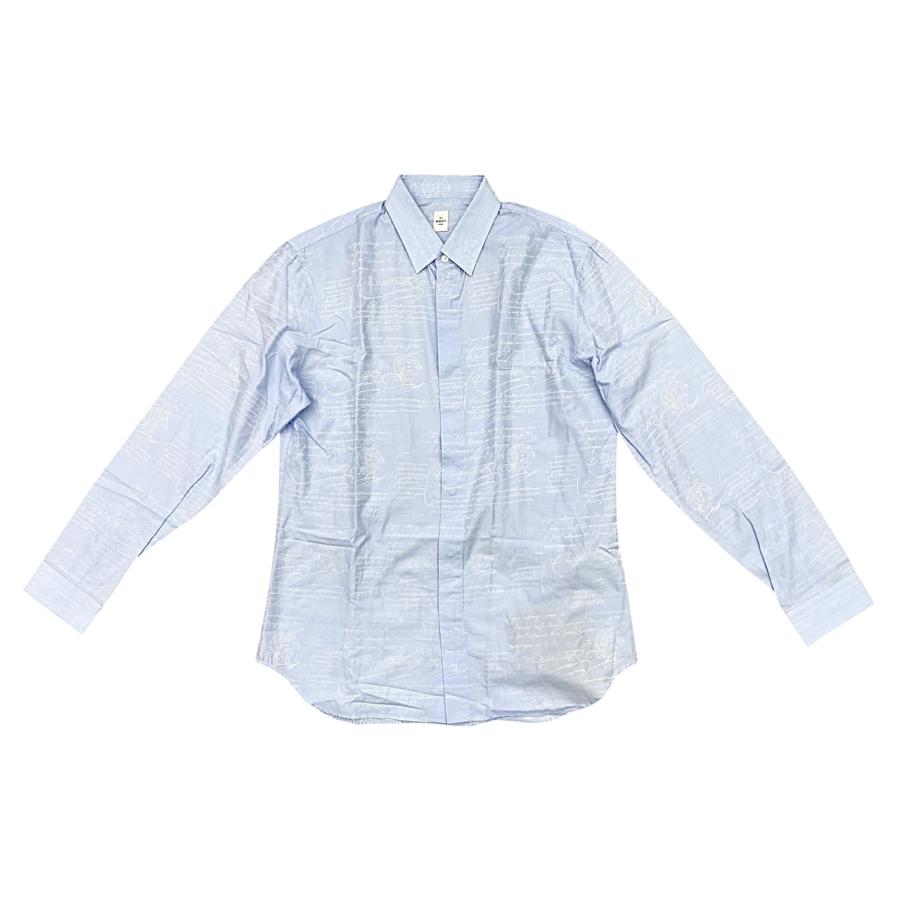 Berluti ベルルッティ 長袖シャツ BERLUTI (ベルルッティ) コットン100％ スクリット ボタンダウン 長袖