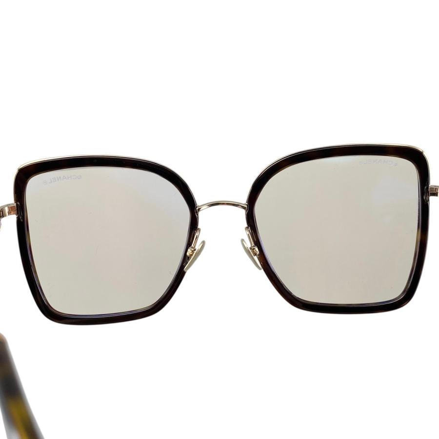 シャネル サングラス キルティング 黒 ゴールド CHANEL】 チェーンテンプルフォックスサングラス - TEKNOPOLICE