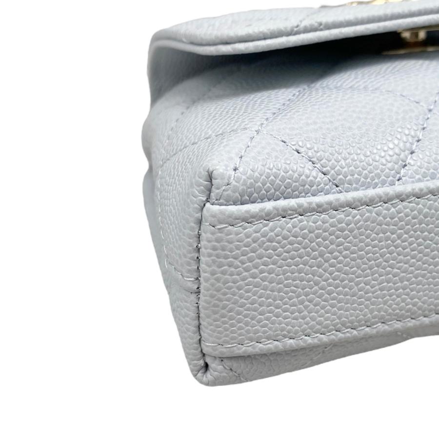 ◆正規品◆CHANEL シャネル　キャビアスキンマトラッセココマークブルーグレー CHANEL シャネル チェーンショルダーバッグ ココマーク