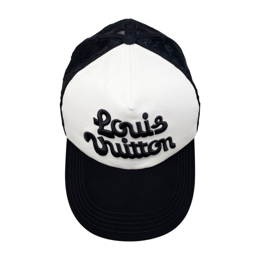 VUITTON 帽子 LV ルイヴィトン キャップ 青 MP3126 メッシュ 帽子 モノグラム