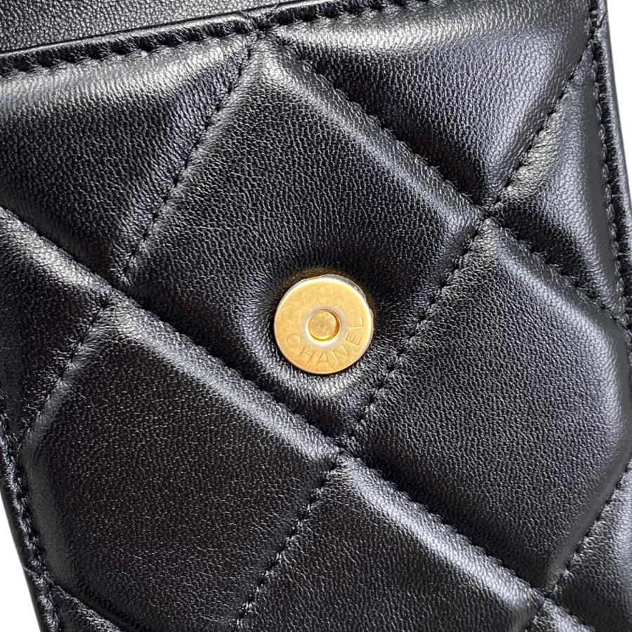 CHANEL シャネル ショルダーバッグ マトラッセ シャネルWフラップ チェーンショルダー 23 42976 ブラック シルバー
