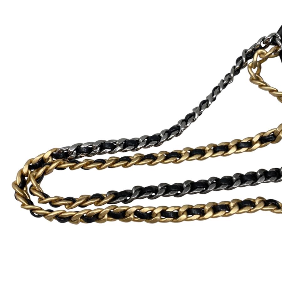 シャネル CHANEL ガールシャネル レザーショルダーバッグ ブラウン×ブラック シルバー金具 ラムスキン レディース シャネル CHANEL ガールシャネル レザーショルダーバッグ ブラウン
