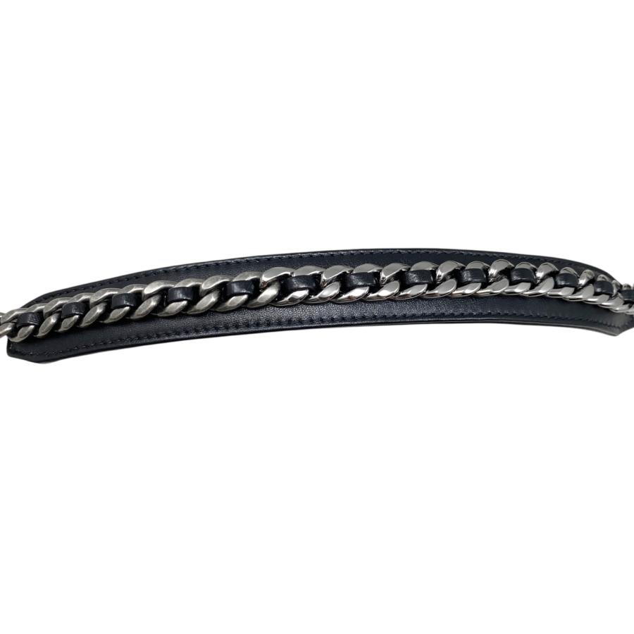 ★SALE【5hc1912-h】シャネル ショルダーバッグ チェーンショルダー ラムスキン キャンバス ブラック アイボリー シルバー金具【中古】レディース CHANEL シャネル チェーンショルダーバッグ 21cm ダイヤモンドCC
