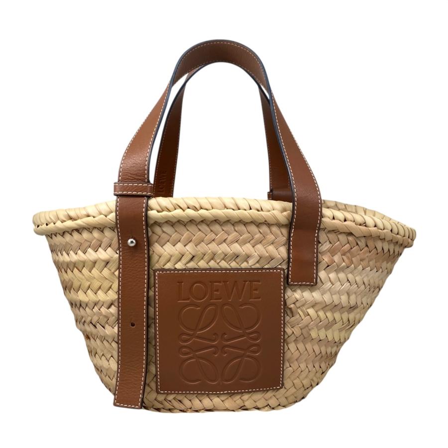 ★３日以内返品可★ LOEWE ロエベ 327.02.S93 ヤシの葉 カーフ ブルー イエロー ベージュ スモール バスケットバッグ LOEWE ロエベ ハンドバッグ バスケットバッグ スモール 327.02.S93