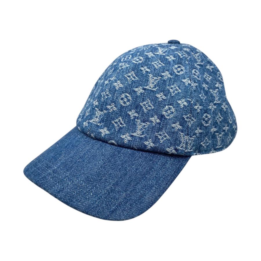 【新品同様】ルイヴィトン キャップ モノグラム ジャカード デニム 帽子 ブルー ルイヴィトン LOUIS VUITTON モノグラム ジャカード デニム