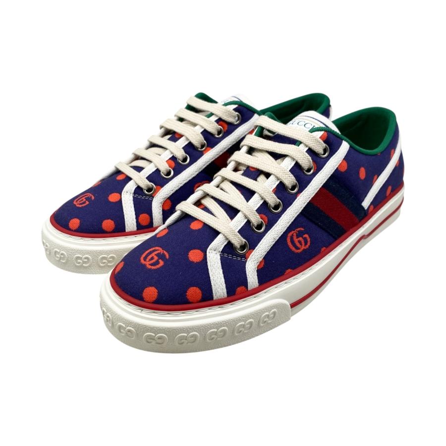 GUCCI グッチ  606110  テニス 1977  GGキャンバス レザー スニーカー グリン メンズ GUCCI（グッチ） スニーカー テニス 1977 ローカット 606110 38 1/2