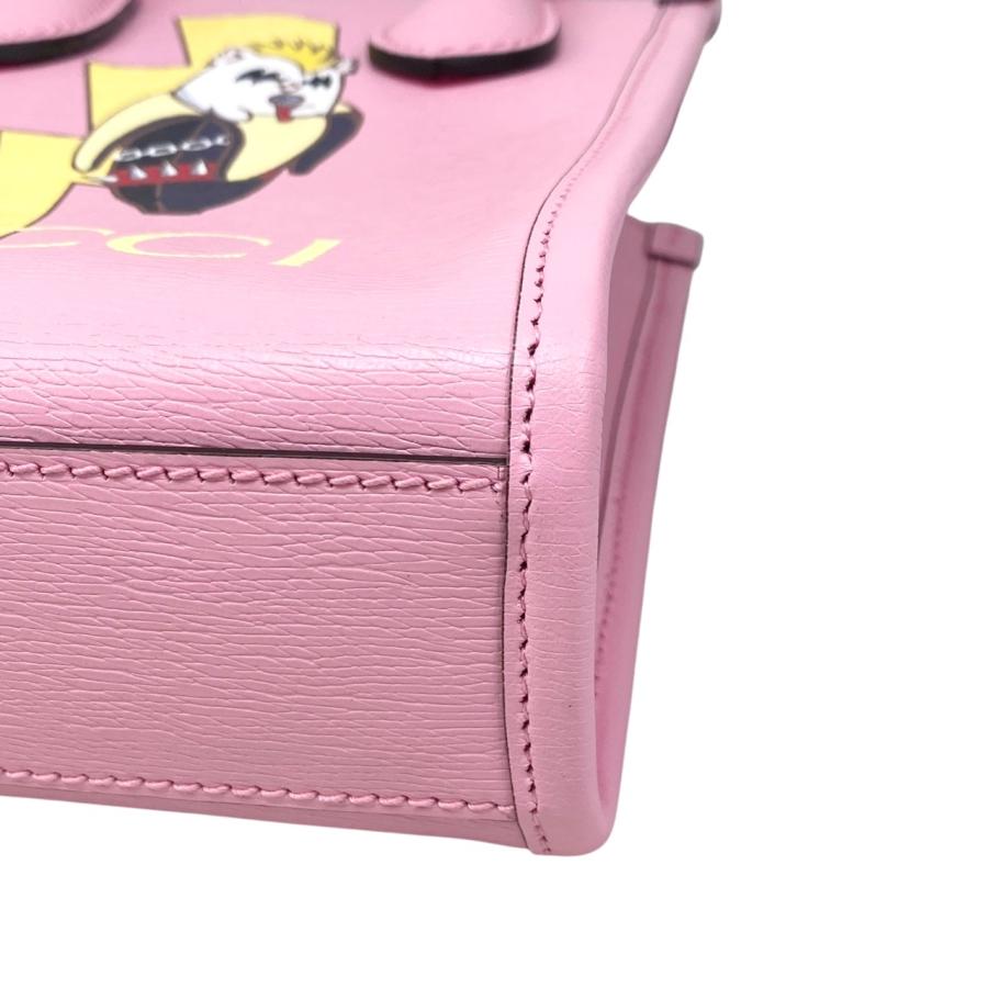 GUCCI グッチ ハンドバッグばなにゃ ピンク レザー GUCCI（グッチ） ハンドバッグ 斜め掛けショルダーバッグ GUCCI×ばな