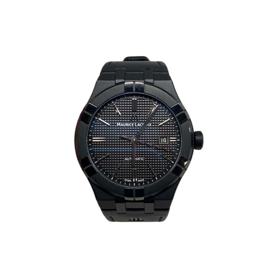 【美品】モーリスラクロア アイコン オート 42mm ブラック 自動巻腕時計 美品】モーリスラクロア アイコン オート 42mm ブラック 自動巻腕時計