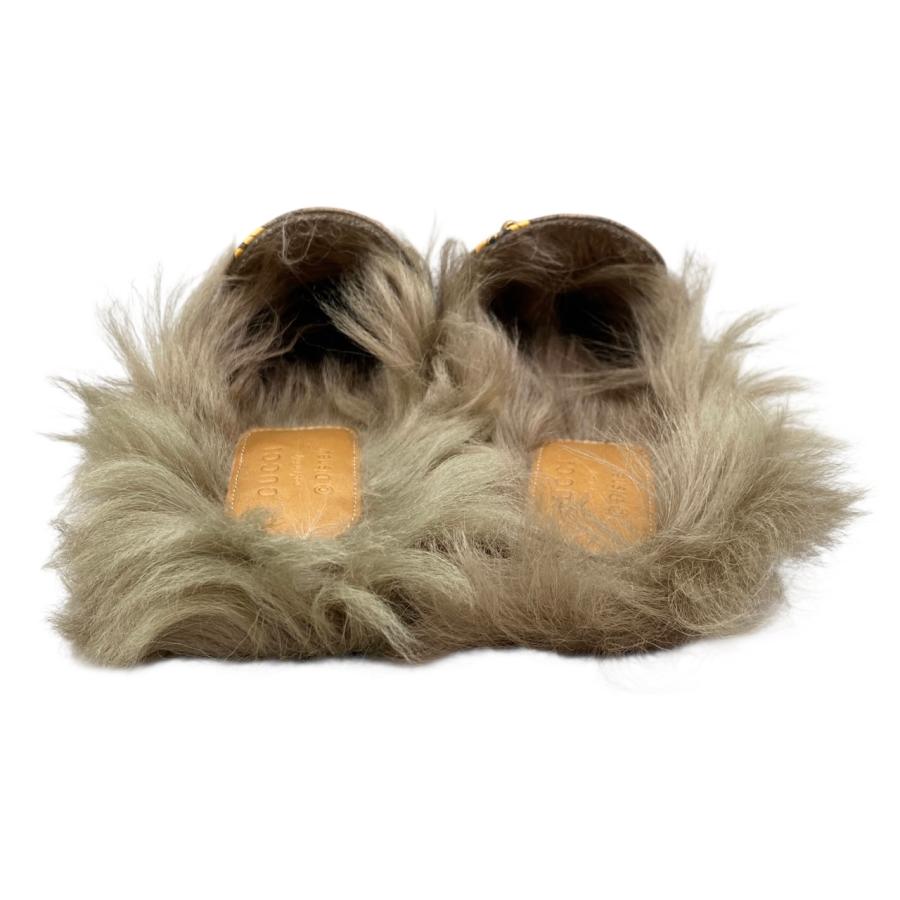 【GUCCI】グッチ ファー付きサンダル 中古・古着通販】GUCCI (グッチ) ホースビットファーサンダル