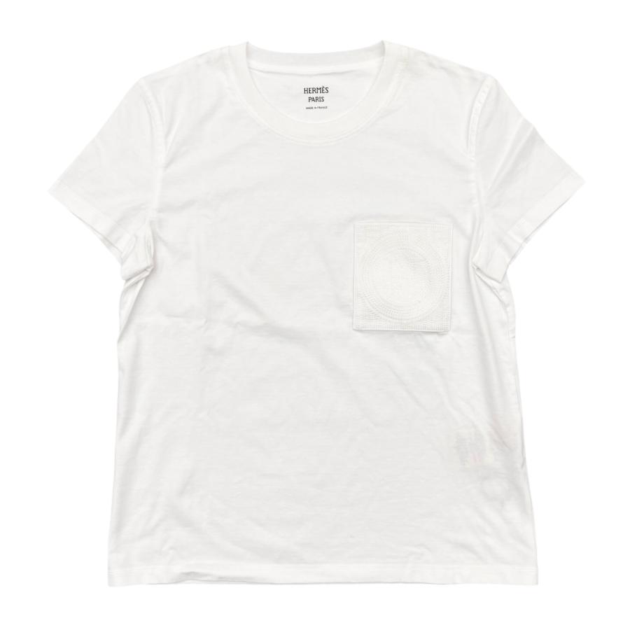 HERMES（エルメス） 半袖Tシャツ Hロゴ刺繍ポケット 3E4620DL 36サイズ