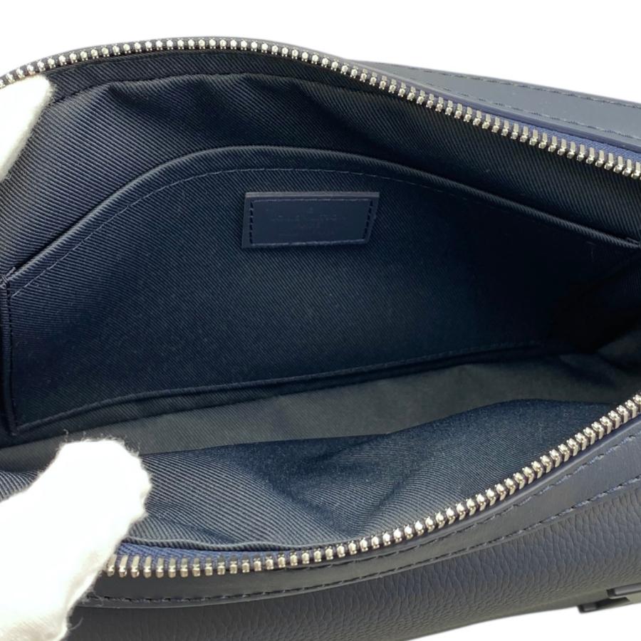 ルイヴィトン LOUIS VUITTON ファストライン･メッセンジャー M22611 LVアエロライン カバン 斜め掛け ポシェット ショルダーバッグ カーフレザー ブルーマリン ブルー 美品 LOUIS VUITTON（ルイ・ヴィトン） ショルダーバッグ ファストライン