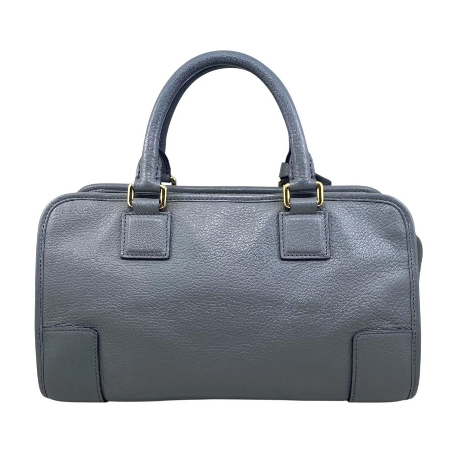 LOEWE アマソナ　ブルーグレー レザー ハンドバッグ ゴールド金具 LOEWE ロエベ ハンドバッグ アマソナ28 アナグラム レザー