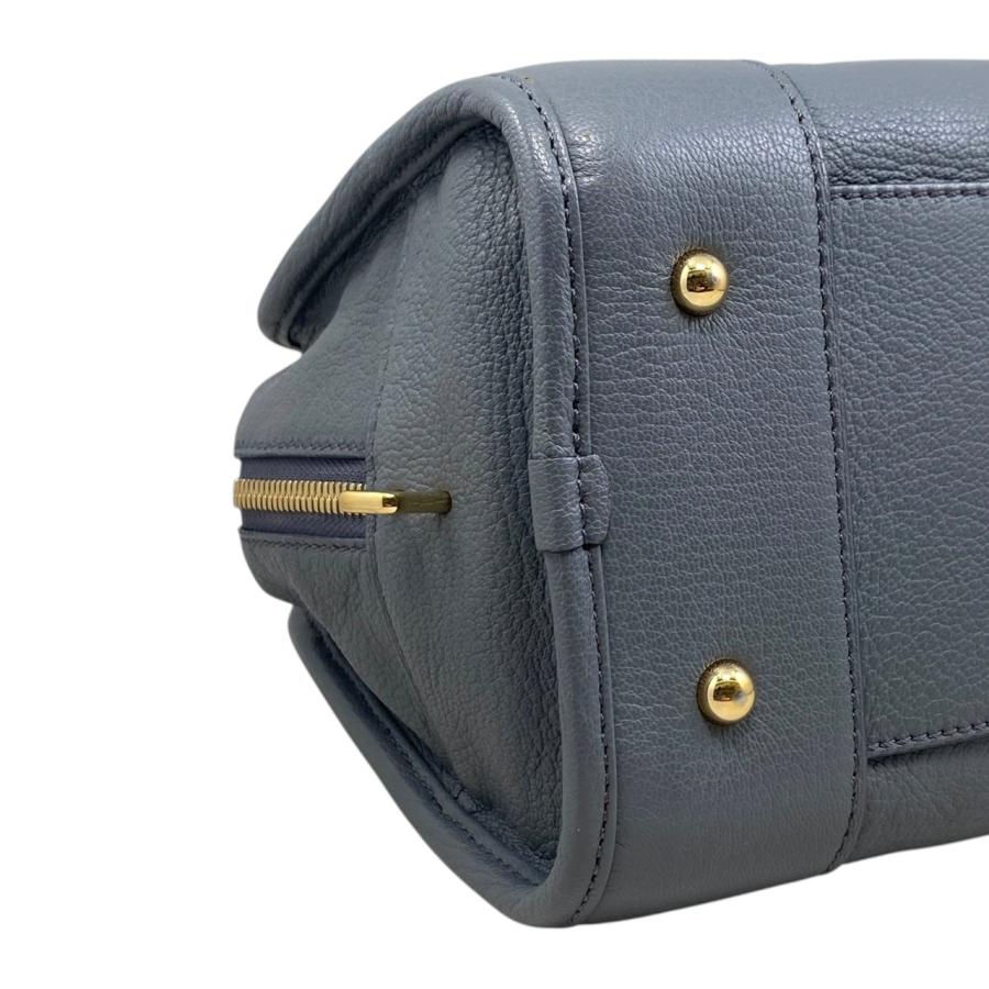 LOEWE アマソナ　ブルーグレー レザー ハンドバッグ ゴールド金具 LOEWE ロエベ ハンドバッグ アマソナ28 アナグラム レザー