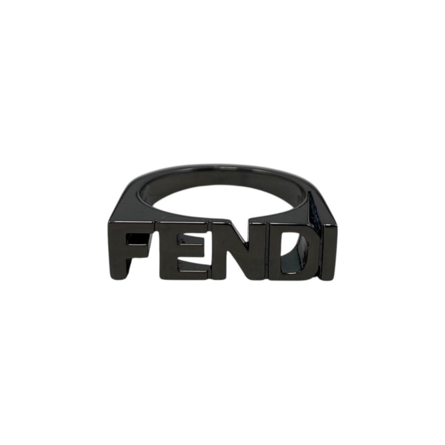 FENDI（フェンディ） リング ロゴ レタリング 7AJ272 Mサイズ ブラック