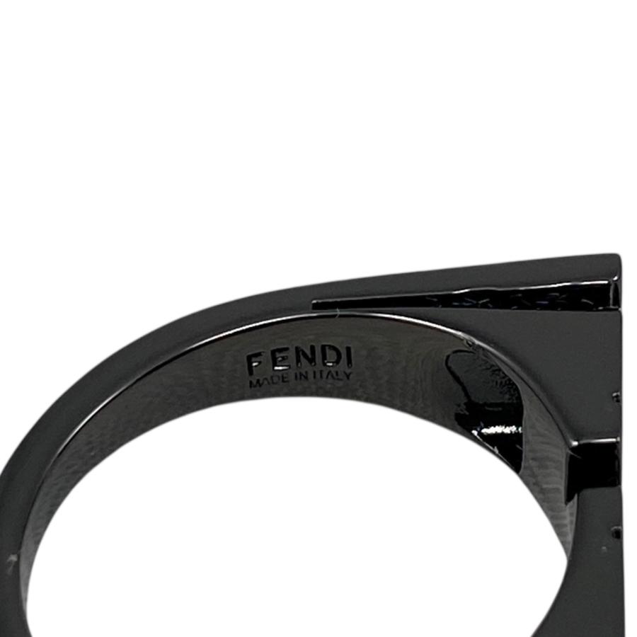 FENDI（フェンディ） リング ロゴ レタリング 7AJ272 Mサイズ ブラック