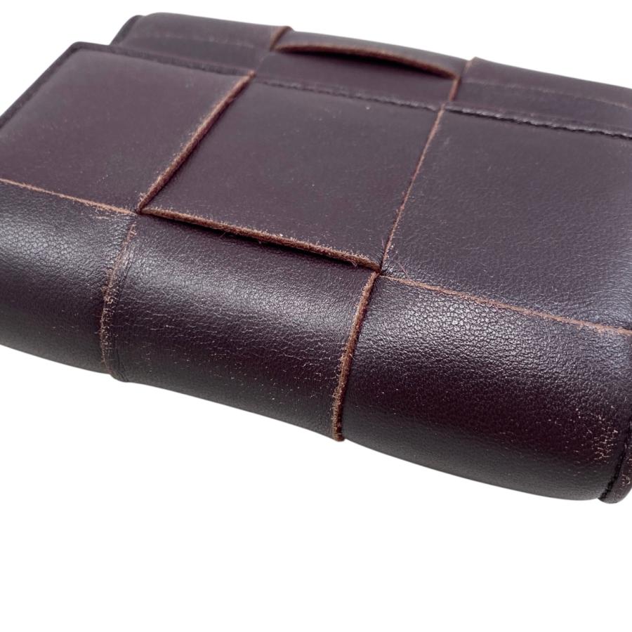 【最終価格】ボッテガヴェネタ マキシイントレチャート ダークブラウン三つ折り財布 BOTTEGA VENETA（ボッテガ・ヴェネタ） 3つ折り財布 マキシイントレ