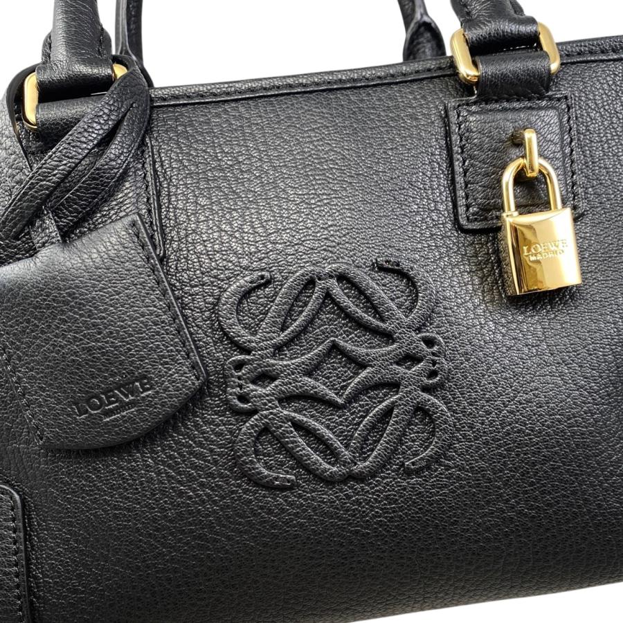 LOEWE ロエべ アマソナ28 ハンドバッグ アナグラム シルバー金具 黒 LOEWE ロエベ アマソナ28 ハンドバッグ レザー グレージュ