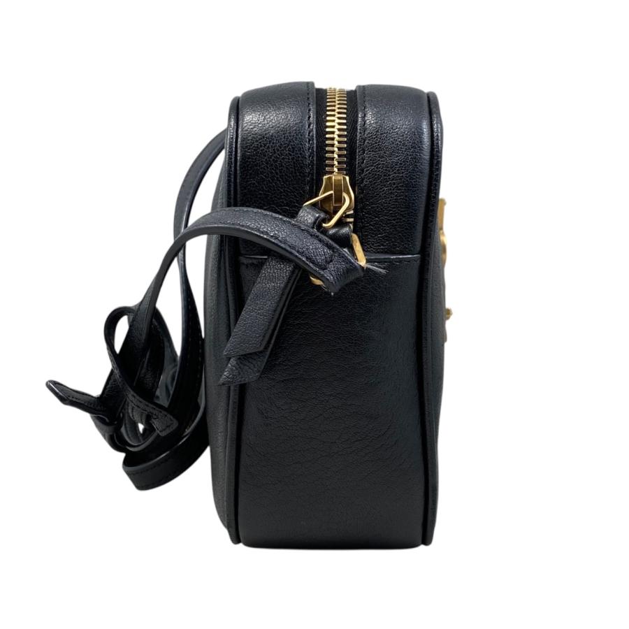 【美品✨】イヴサンローラン　保存袋付き　ショルダーバッグ　レザー　黒　YSLロゴ SAINT LAURENT サンローラン ショルダーバッグ ルー カメラ