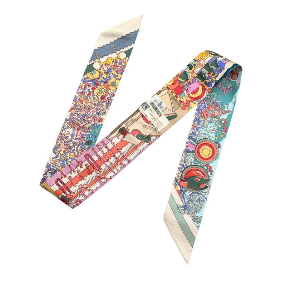 HERMES エルメス シルクスカーフ ツイリー ポニー・ピット・ストップ