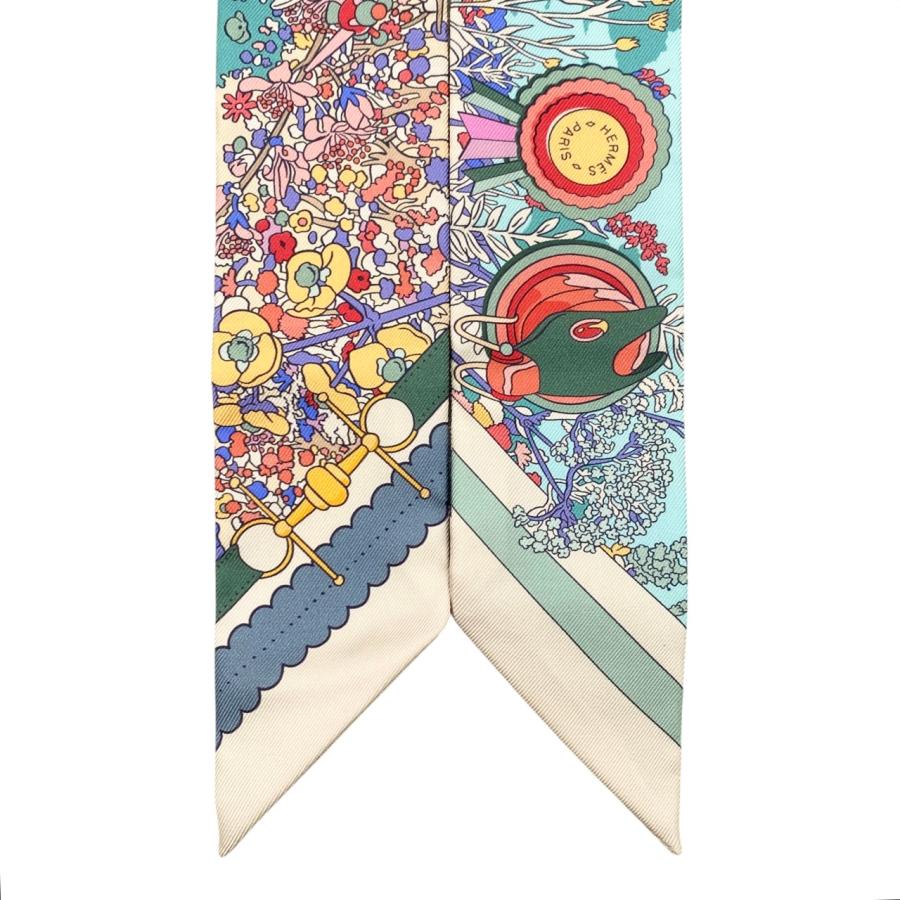 美品【HERMES】ツイリー ポニー・ピット・ストップ シルク エルメス ツイリー PONY PIT STOP ポニー ピット ストップ スカーフ