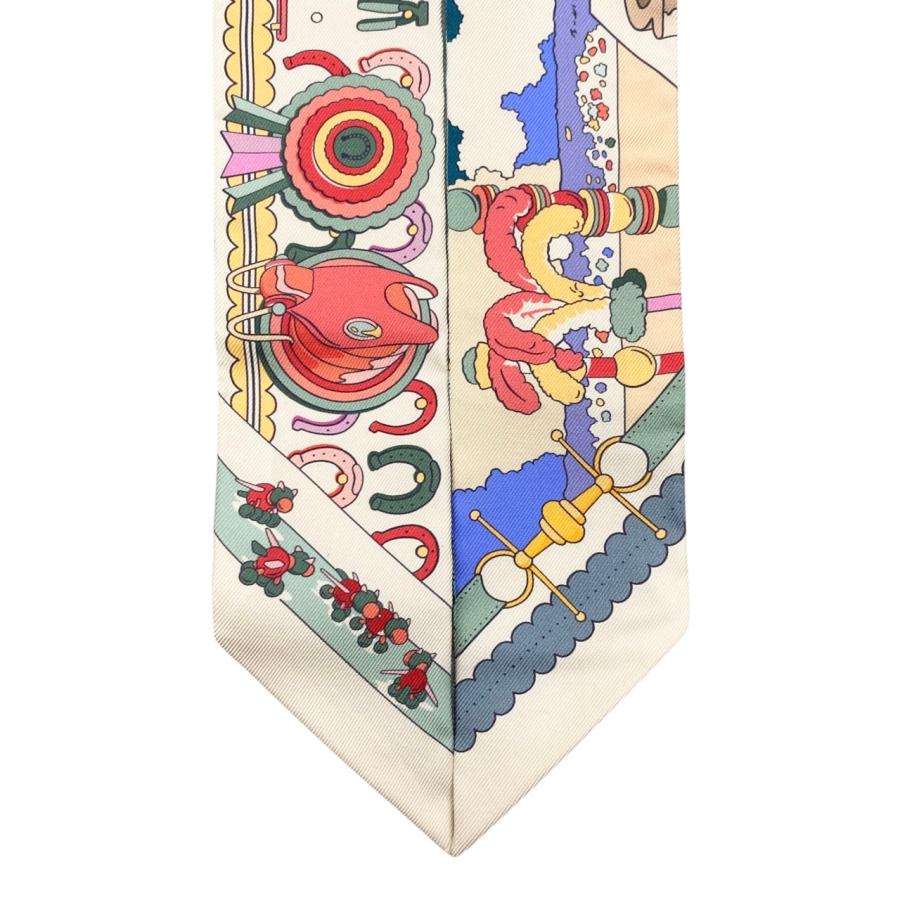 HERMES エルメス シルクスカーフ ツイリー ポニー・ピット・ストップ