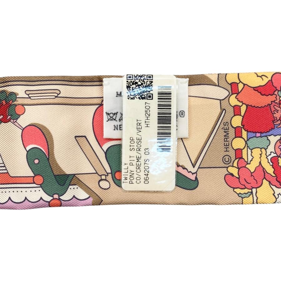 HERMES エルメス シルクスカーフ ツイリー ポニー・ピット・ストップ