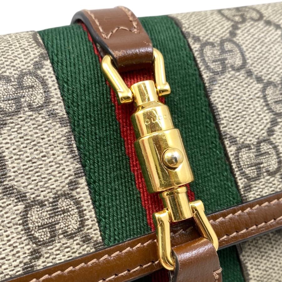 GUCCI グッチ ジャッキー 1961 GGスプリーム チェーンウォレット ショルダーバッグ ゴールド金具 ベージュ 652681 GUCCI（グッチ） ショルダーバッグ ジャッキー 1961 チェーン付き