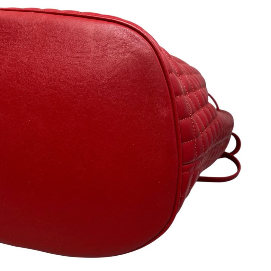 CELINE リュックサック バックパック サークルロゴ金具 ナイロン レッド CELINE（セリーヌ） リュックサック Cチャーム スモール バックパック