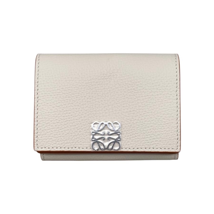 極美品 ロエベ アナグラム トライフォールド ウォレット 折り財布 ベージュ 極美品 現行✨ロエベ アナグラム トライフォールドウォレット 三つ折り