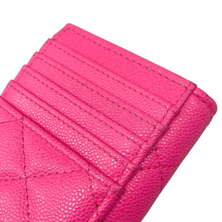 CHANEL シャネル　キャビアスキン　マトラッセ　 ケース　ピンク シャネル マトラッセ キャビアスキン フラグメントケース ピンク